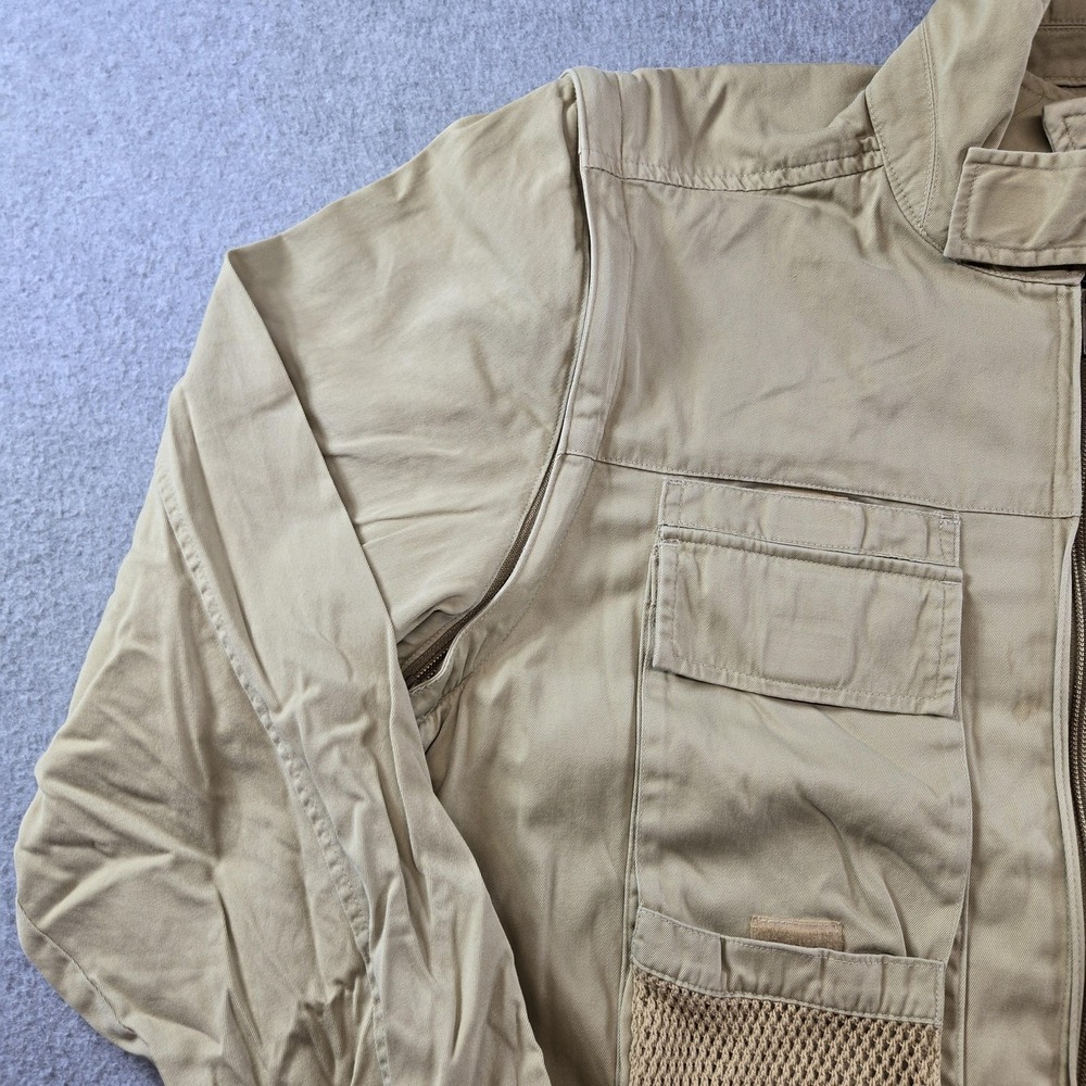 Vintage Lauren Ralph Lauren Jacket Womens M Beige Cotton Twill Military Zip - Picture 3 of 16